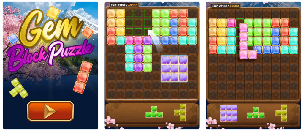 Gem Block Puzzle（ジェムブロックパズル）の画面